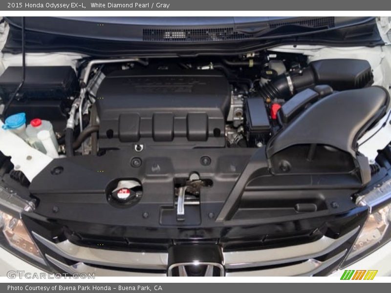 White Diamond Pearl / Gray 2015 Honda Odyssey EX-L