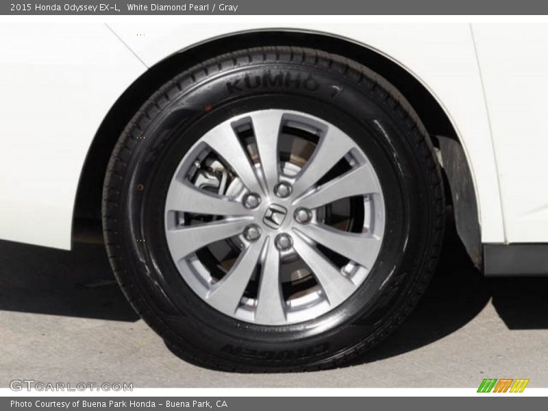 White Diamond Pearl / Gray 2015 Honda Odyssey EX-L
