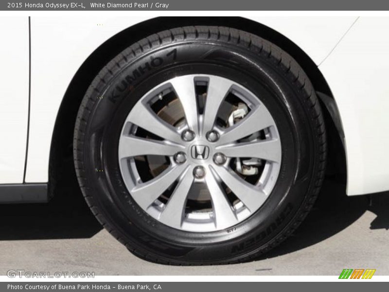 White Diamond Pearl / Gray 2015 Honda Odyssey EX-L