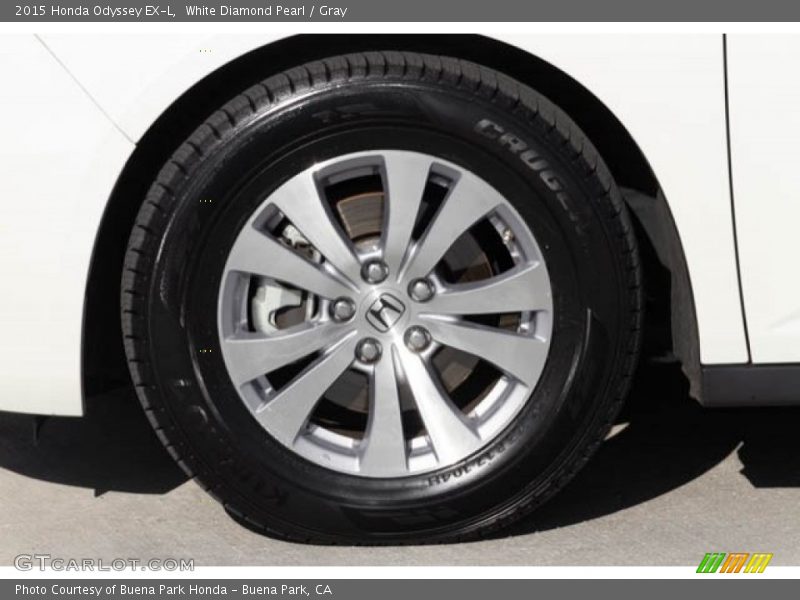White Diamond Pearl / Gray 2015 Honda Odyssey EX-L