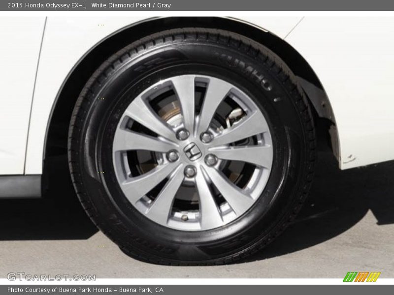White Diamond Pearl / Gray 2015 Honda Odyssey EX-L