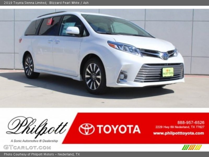 Blizzard Pearl White / Ash 2019 Toyota Sienna Limited