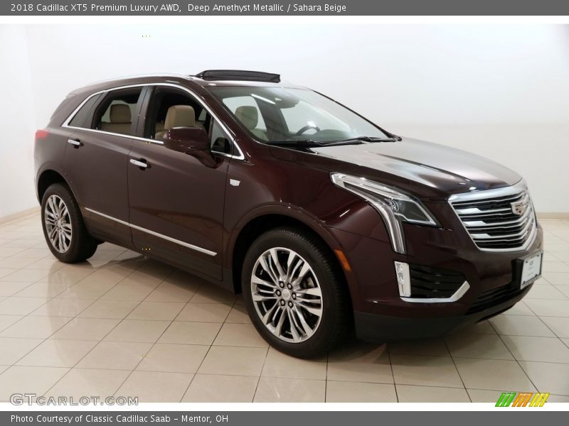 Deep Amethyst Metallic / Sahara Beige 2018 Cadillac XT5 Premium Luxury AWD