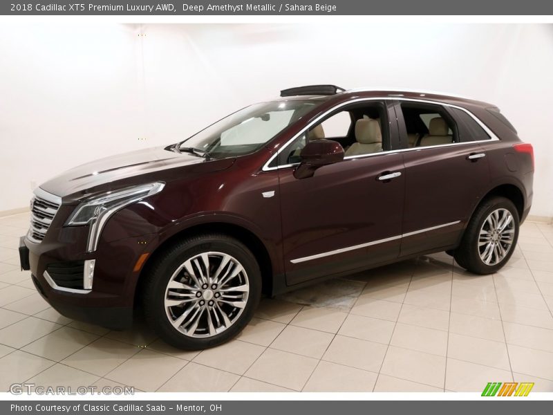 Deep Amethyst Metallic / Sahara Beige 2018 Cadillac XT5 Premium Luxury AWD