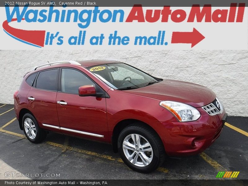 Cayenne Red / Black 2012 Nissan Rogue SV AWD