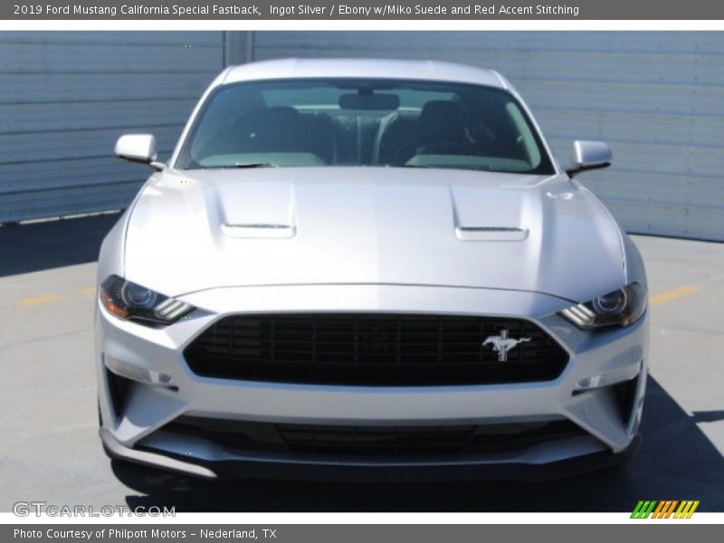 Ingot Silver / Ebony w/Miko Suede and Red Accent Stitching 2019 Ford Mustang California Special Fastback