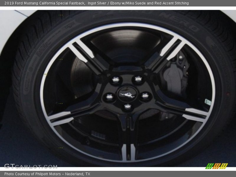 Ingot Silver / Ebony w/Miko Suede and Red Accent Stitching 2019 Ford Mustang California Special Fastback