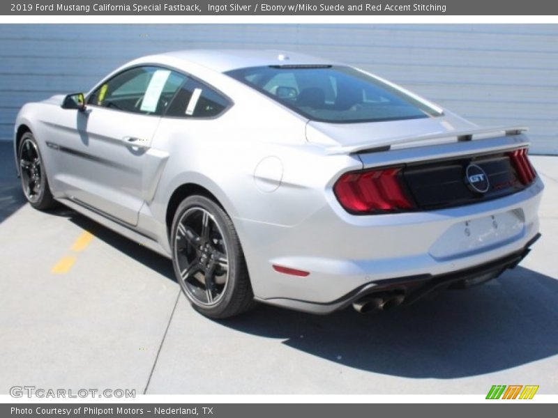 Ingot Silver / Ebony w/Miko Suede and Red Accent Stitching 2019 Ford Mustang California Special Fastback