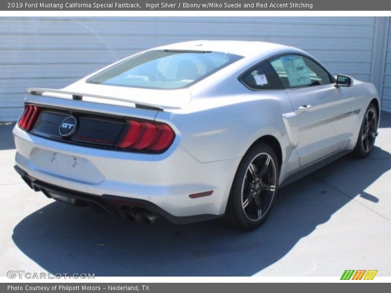 Ingot Silver / Ebony w/Miko Suede and Red Accent Stitching 2019 Ford Mustang California Special Fastback