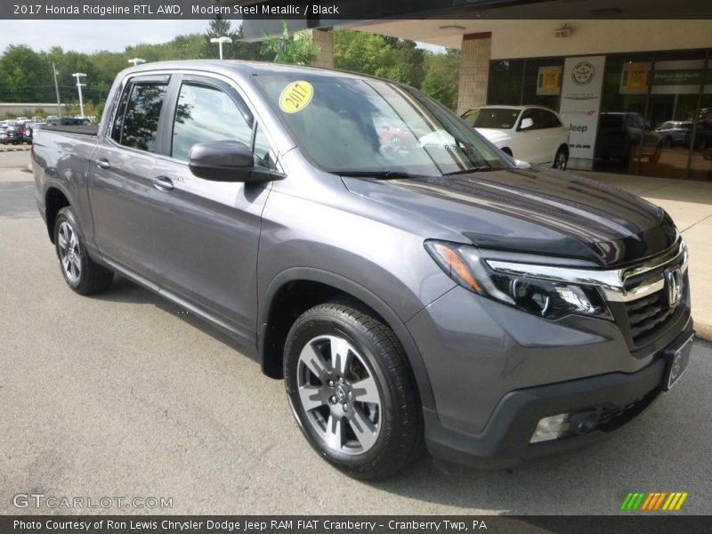 Modern Steel Metallic / Black 2017 Honda Ridgeline RTL AWD