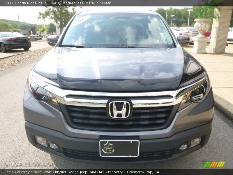 Modern Steel Metallic / Black 2017 Honda Ridgeline RTL AWD