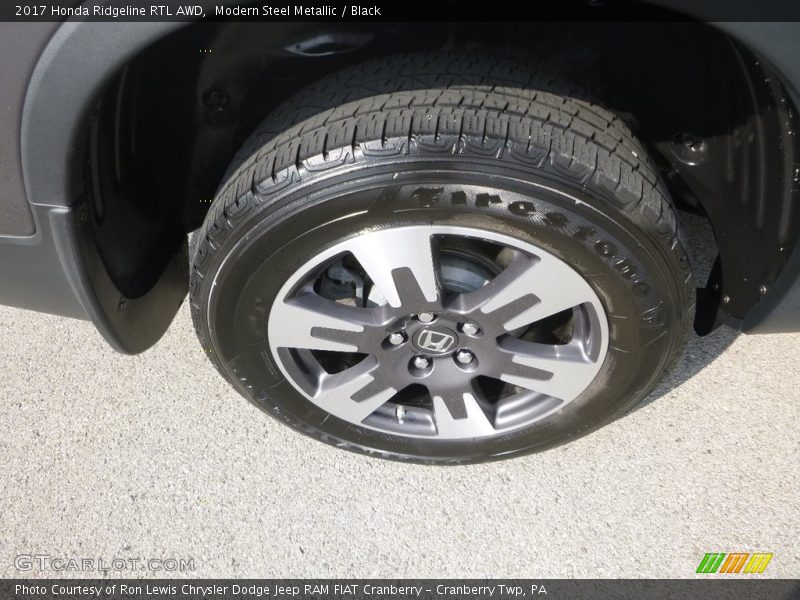 Modern Steel Metallic / Black 2017 Honda Ridgeline RTL AWD