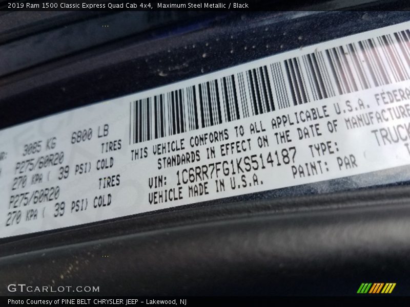 Maximum Steel Metallic / Black 2019 Ram 1500 Classic Express Quad Cab 4x4
