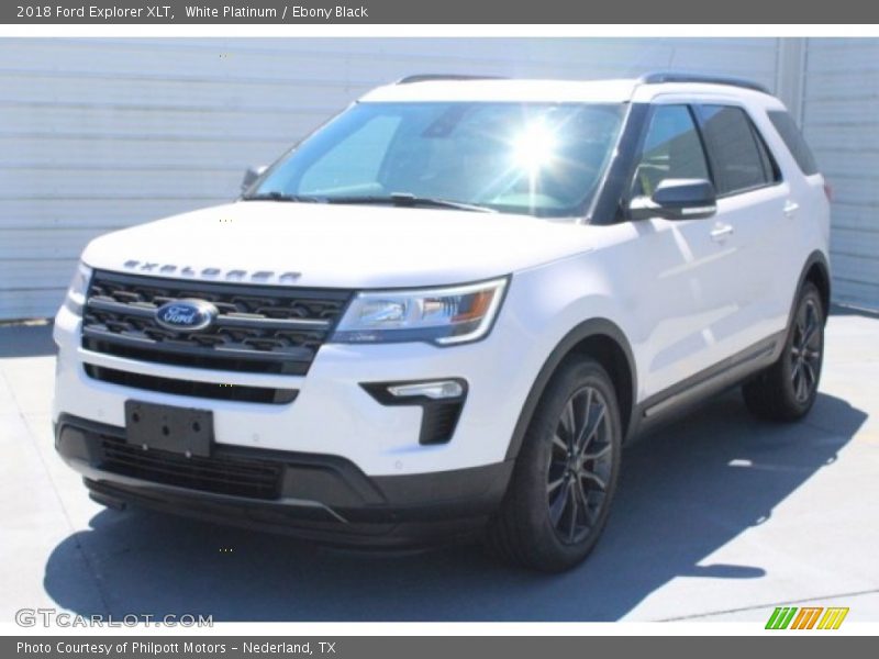White Platinum / Ebony Black 2018 Ford Explorer XLT