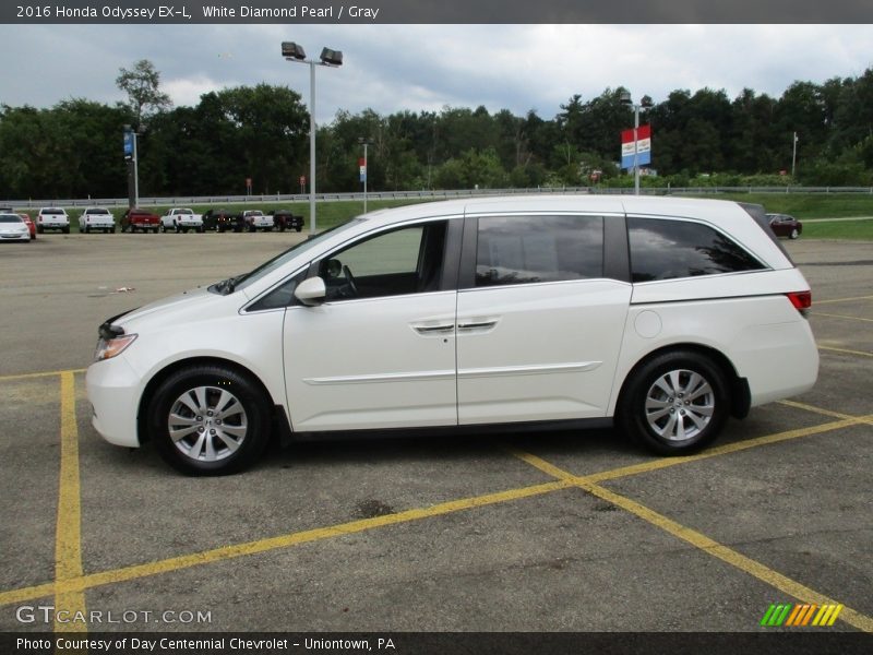 White Diamond Pearl / Gray 2016 Honda Odyssey EX-L