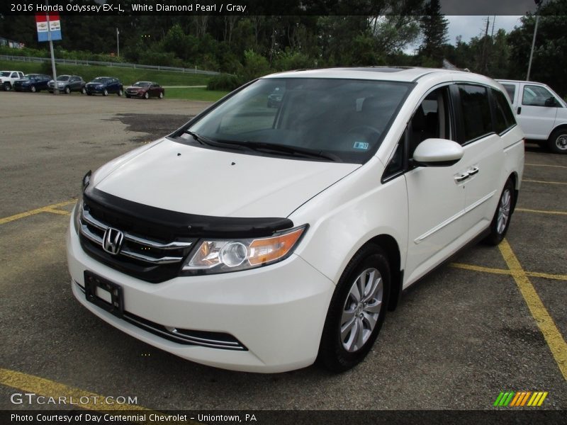 White Diamond Pearl / Gray 2016 Honda Odyssey EX-L
