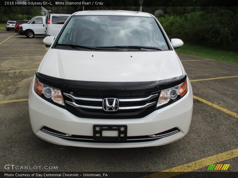 White Diamond Pearl / Gray 2016 Honda Odyssey EX-L