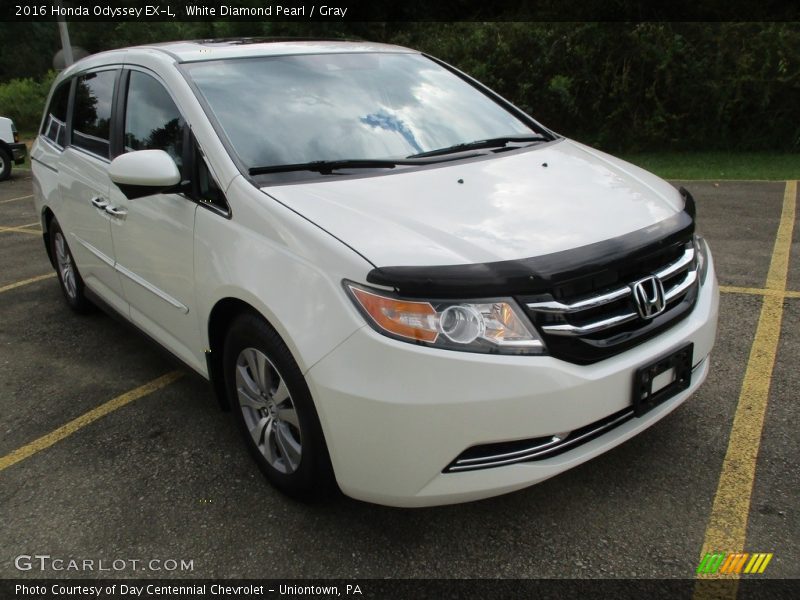 White Diamond Pearl / Gray 2016 Honda Odyssey EX-L