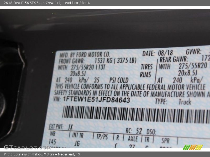 Lead Foot / Black 2018 Ford F150 STX SuperCrew 4x4
