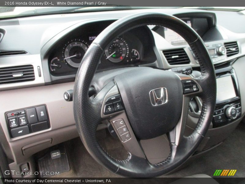 White Diamond Pearl / Gray 2016 Honda Odyssey EX-L