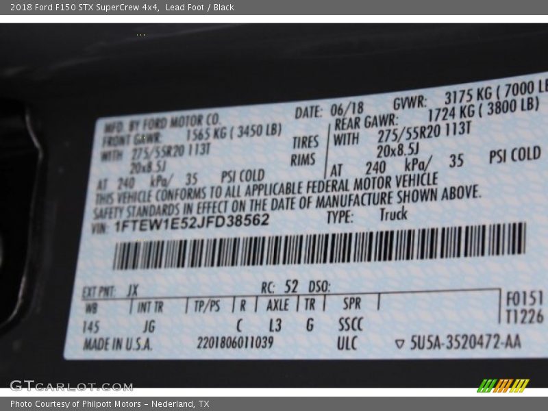 Lead Foot / Black 2018 Ford F150 STX SuperCrew 4x4