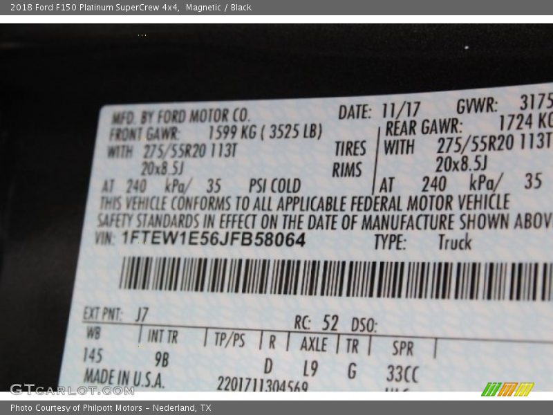 Magnetic / Black 2018 Ford F150 Platinum SuperCrew 4x4