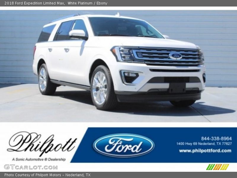 White Platinum / Ebony 2018 Ford Expedition Limited Max