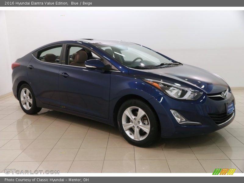 Blue / Beige 2016 Hyundai Elantra Value Edition