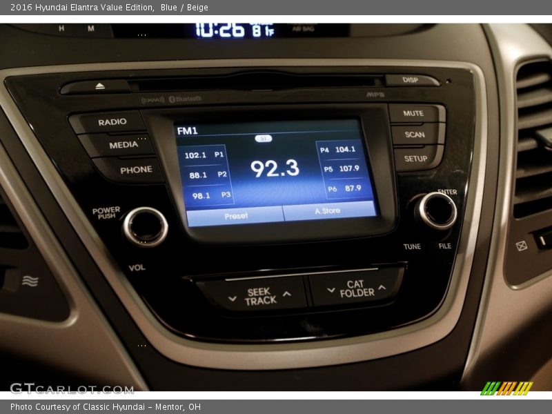 Blue / Beige 2016 Hyundai Elantra Value Edition
