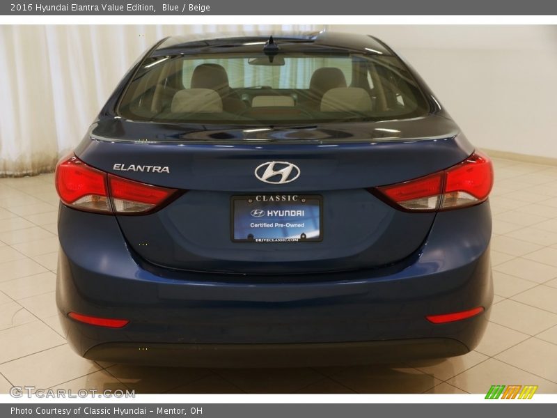 Blue / Beige 2016 Hyundai Elantra Value Edition