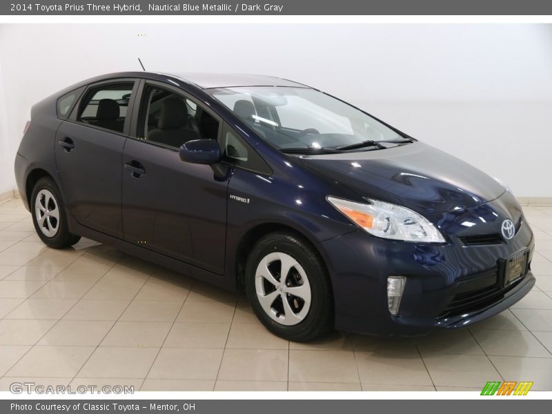 Nautical Blue Metallic / Dark Gray 2014 Toyota Prius Three Hybrid