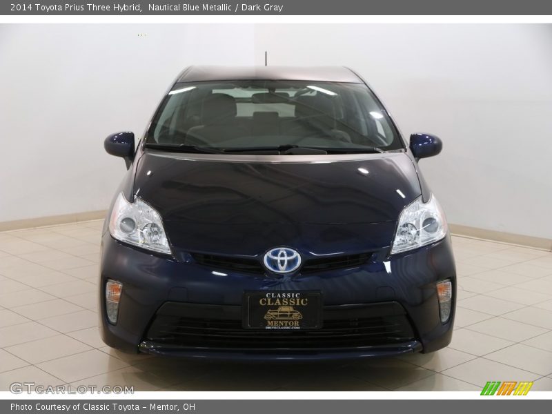 Nautical Blue Metallic / Dark Gray 2014 Toyota Prius Three Hybrid