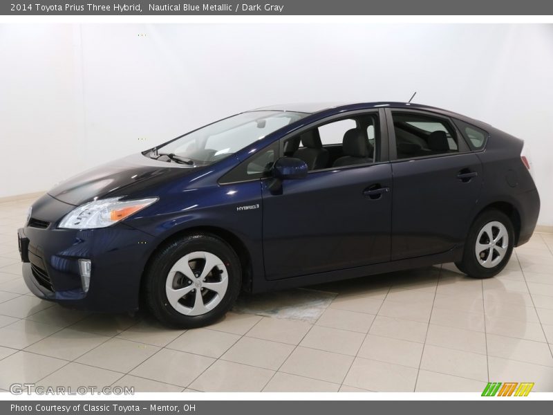 Nautical Blue Metallic / Dark Gray 2014 Toyota Prius Three Hybrid