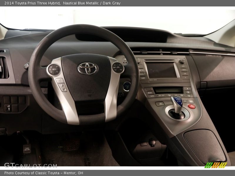 Nautical Blue Metallic / Dark Gray 2014 Toyota Prius Three Hybrid