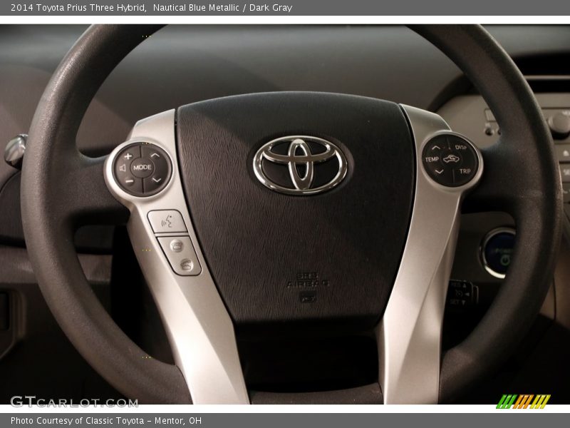 Nautical Blue Metallic / Dark Gray 2014 Toyota Prius Three Hybrid