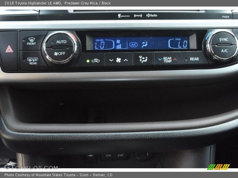 Predawn Gray Mica / Black 2018 Toyota Highlander LE AWD