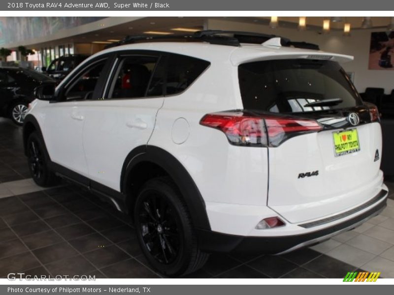 Super White / Black 2018 Toyota RAV4 Adventure AWD