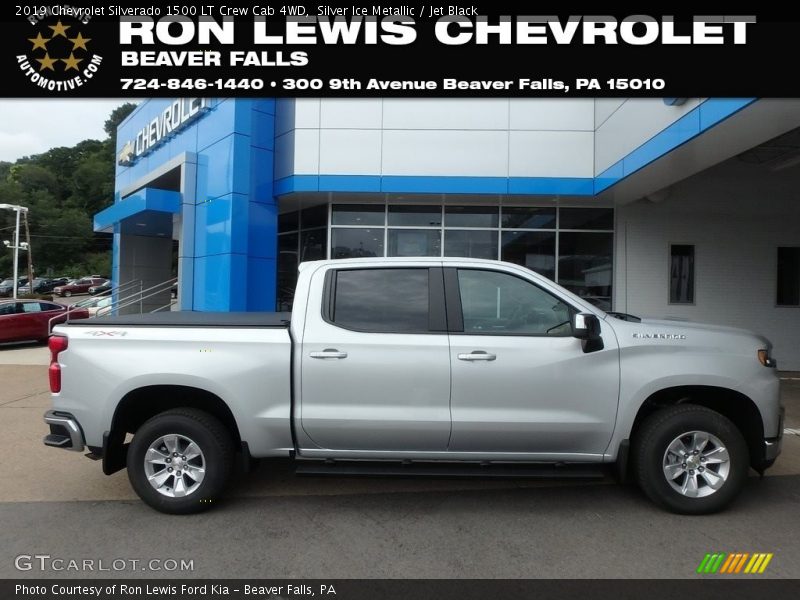 Silver Ice Metallic / Jet Black 2019 Chevrolet Silverado 1500 LT Crew Cab 4WD