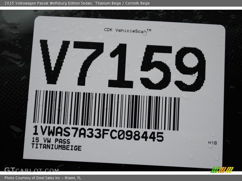 Titanium Beige / Cornsilk Beige 2015 Volkswagen Passat Wolfsburg Edition Sedan