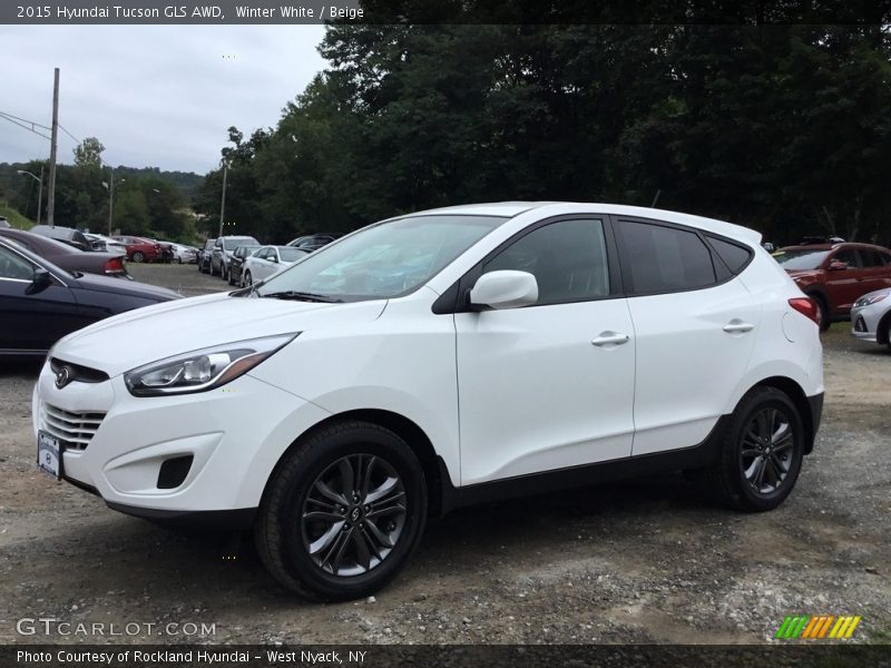 Winter White / Beige 2015 Hyundai Tucson GLS AWD