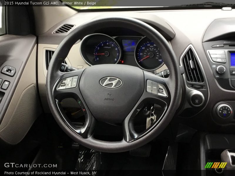Winter White / Beige 2015 Hyundai Tucson GLS AWD