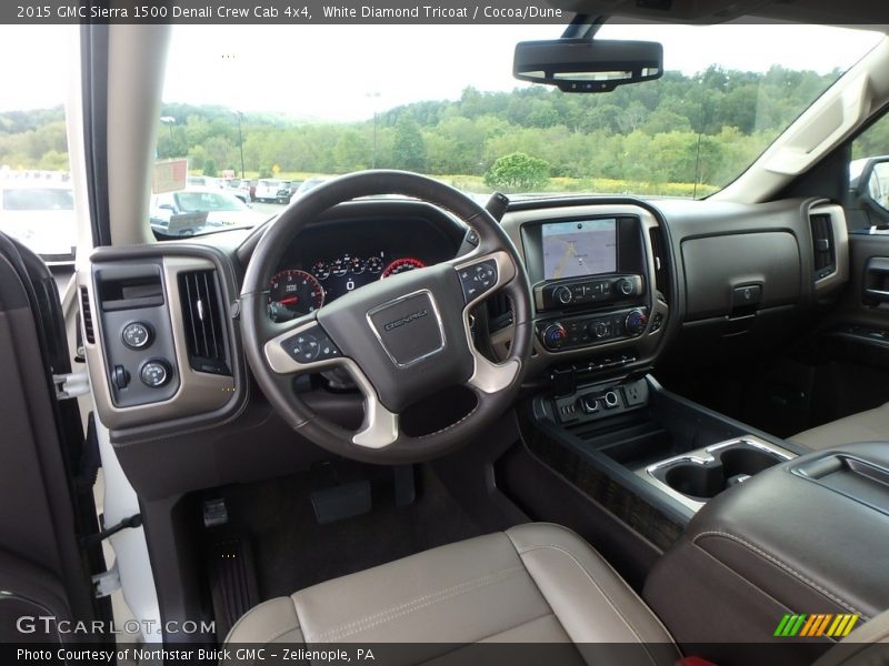 White Diamond Tricoat / Cocoa/Dune 2015 GMC Sierra 1500 Denali Crew Cab 4x4