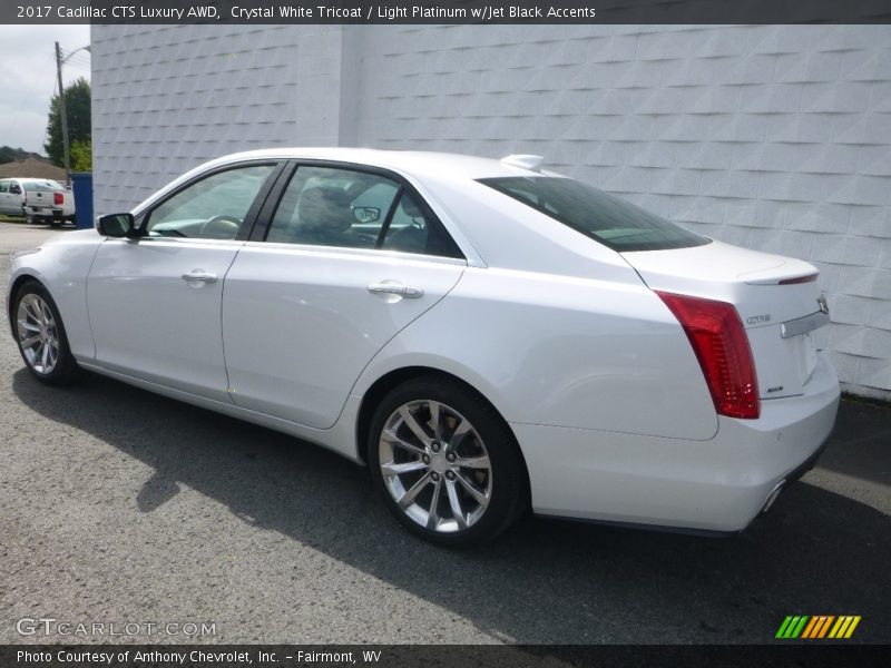 Crystal White Tricoat / Light Platinum w/Jet Black Accents 2017 Cadillac CTS Luxury AWD