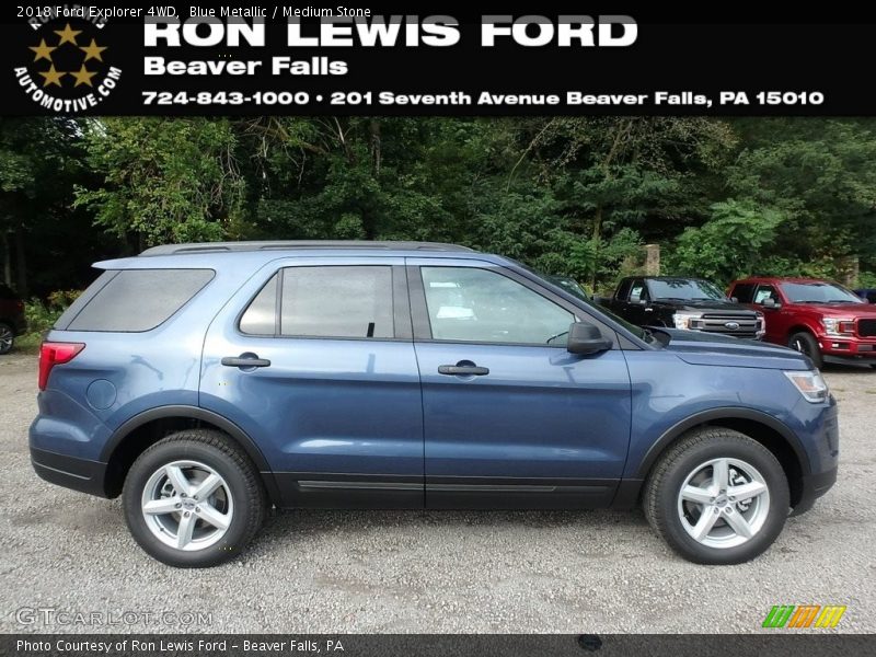 Blue Metallic / Medium Stone 2018 Ford Explorer 4WD