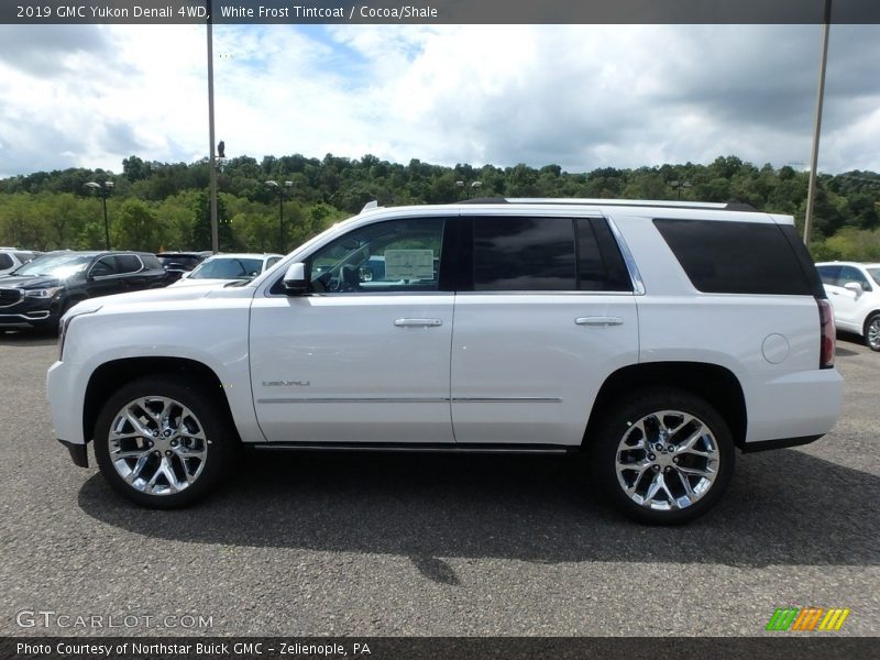 White Frost Tintcoat / Cocoa/Shale 2019 GMC Yukon Denali 4WD