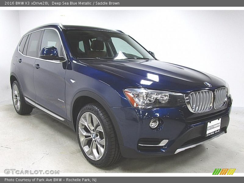 Deep Sea Blue Metallic / Saddle Brown 2016 BMW X3 xDrive28i