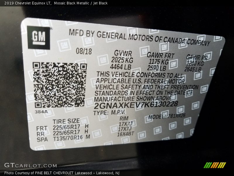 Mosaic Black Metallic / Jet Black 2019 Chevrolet Equinox LT