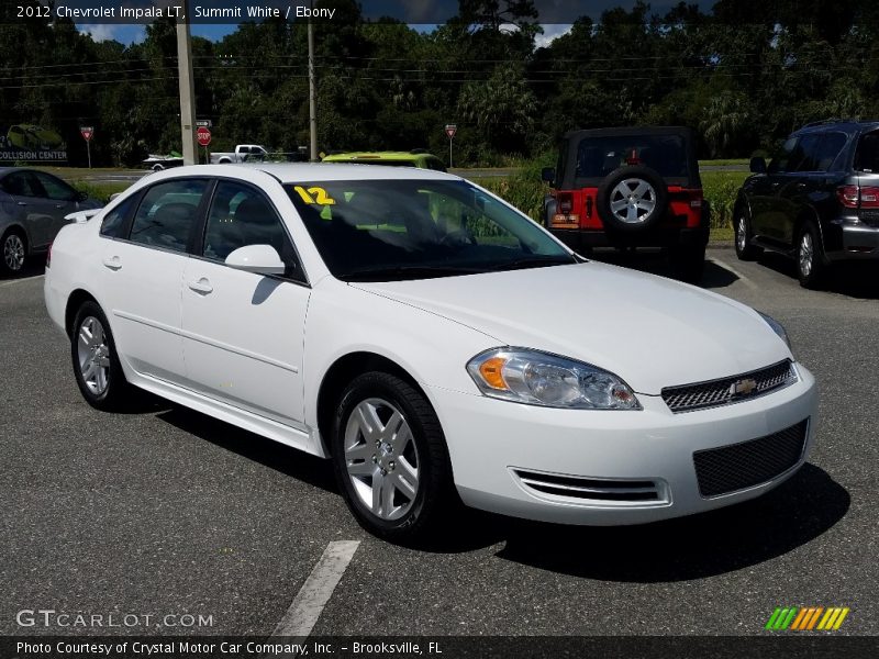 Summit White / Ebony 2012 Chevrolet Impala LT