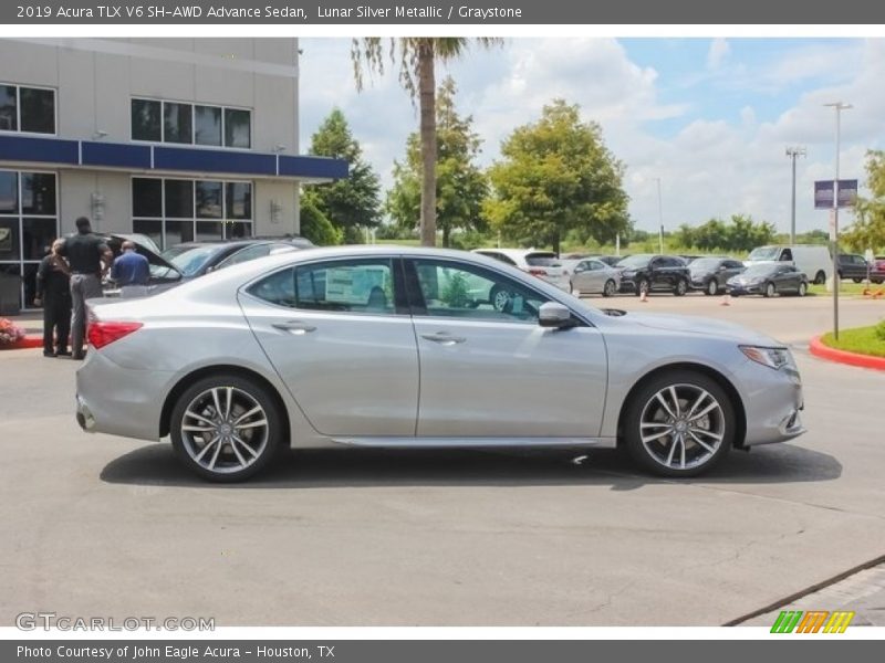 Lunar Silver Metallic / Graystone 2019 Acura TLX V6 SH-AWD Advance Sedan