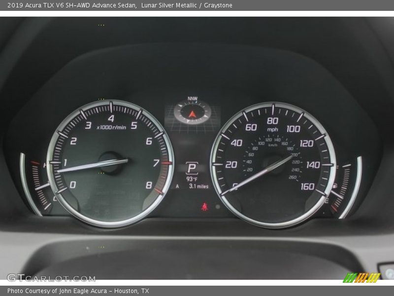 Lunar Silver Metallic / Graystone 2019 Acura TLX V6 SH-AWD Advance Sedan